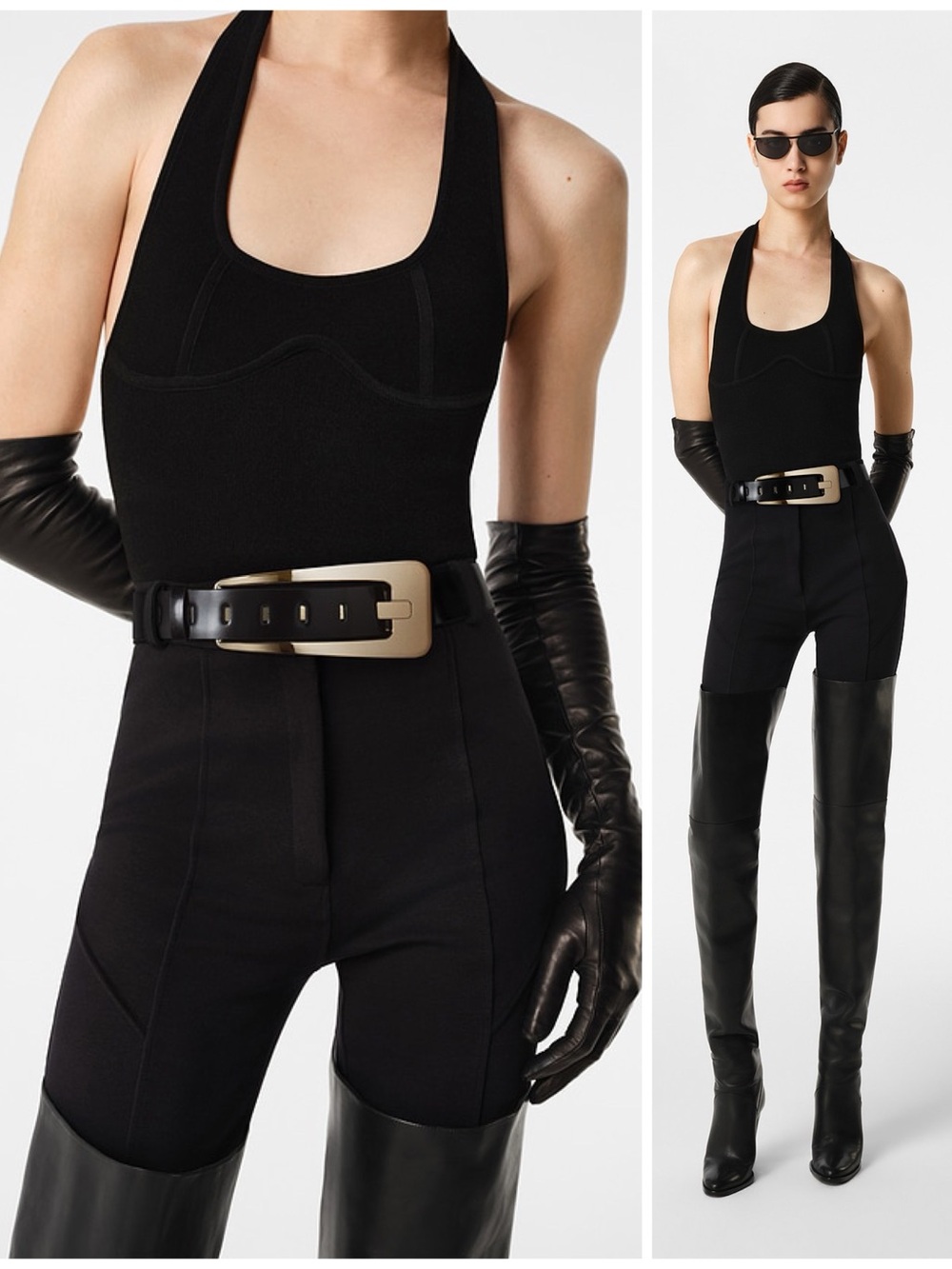 NWT Revolve Los Angeles Grande Buckle Belt in Black Gold Women’s Medium